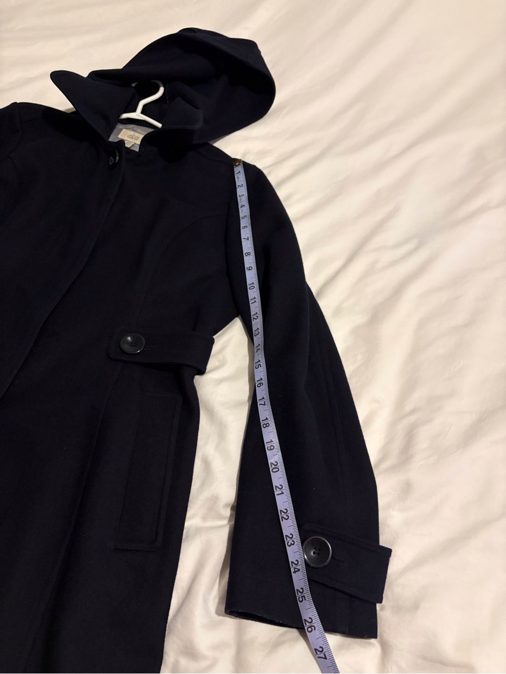Jacob Black Single-Breasted Wool Blend Coat - Picture 7 of 7